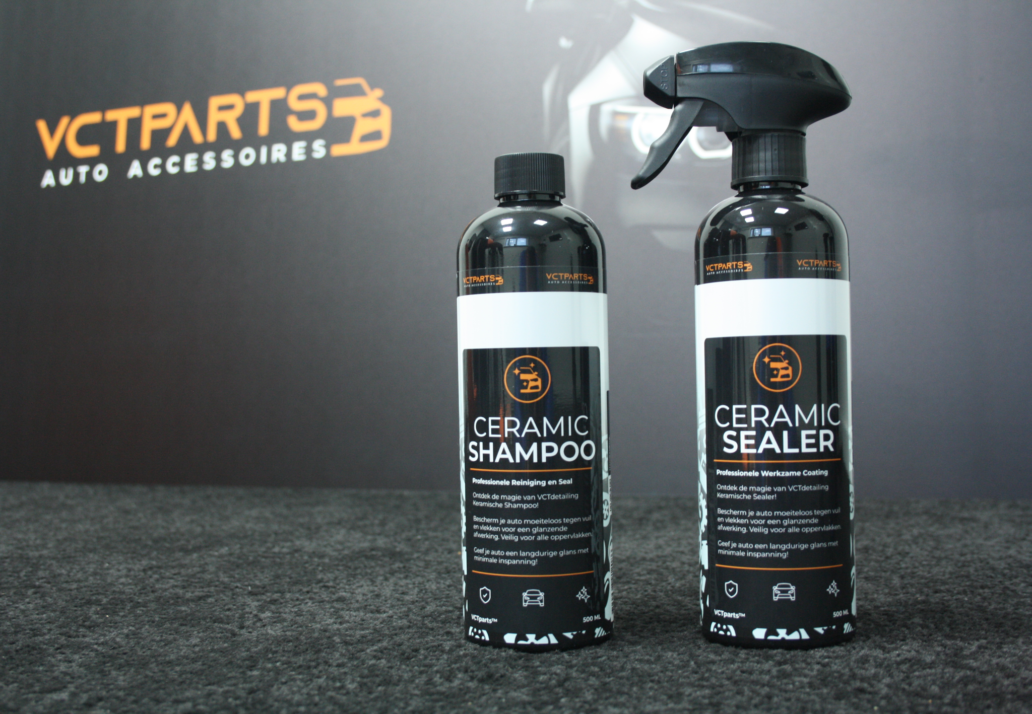 Wil je jouw auto laten stralen als nooit tevoren? Dan zijn de Ceramic Shampoo en Ceramic Sealer van VCTdetailing jouw geheime wapens! Deze krachtige producten bieden de ultieme bescherming en glans, z