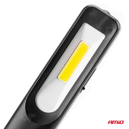 AMiO Krachtige LED COB Looplamp met Magnetische Bevestiging en USB-Oplaadfunctie Zwart - VCTparts.nl