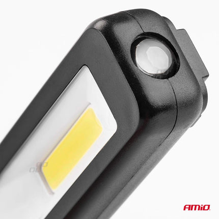 AMiO Krachtige LED COB Looplamp met Magnetische Bevestiging en USB-Oplaadfunctie Zwart - VCTparts.nl