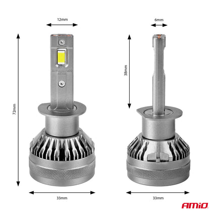 AMiO LED Koplampen HP-serie H1 12-24V 6500K Dimlichten Wit - VCTparts.nl