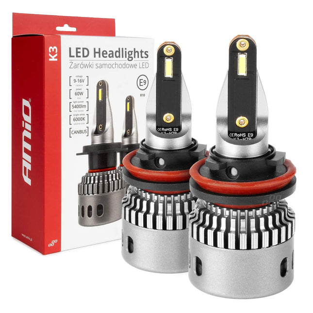 AMiO LED Mistlichten K3-serie H8/H9/H11/H16 – 6000K Wit 12V CANBUS - VCTparts.nl