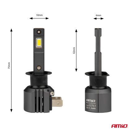 AMiO LED Koplampen X4-serie AVIATOR H1 6500K max 44W Dimlichten Wit - VCTparts.nl