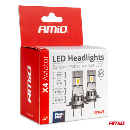 AMiO LED Koplampen X4-serie AVIATOR H1 6500K max 44W Dimlichten Wit - VCTparts.nl