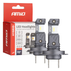 AMiO LED Koplampen Hybrid series H7 (H18) Wit 6000K - 5600LM Canbus 60W - VCTparts.nl