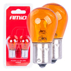 Amio -Halogenlampen PY21W BA15S 12V Amber - 2 starke Signalbeleuchtung