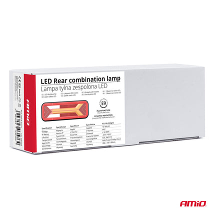 AMIO RCL-09-R Dynamische LED Heck-Leuchte Multifunktional LKW-Beleuchtungsanhängerbus Heckleuchte