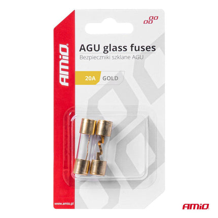 AMiO AGU Auto Glaszekering 20A Glass Fuse Zekering (set 2 stuks) - VCTparts.nl