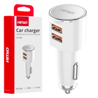 AMiO Autolader Telefoon 2x USB-A 3.4A 12/24V Wit - VCTparts.nl