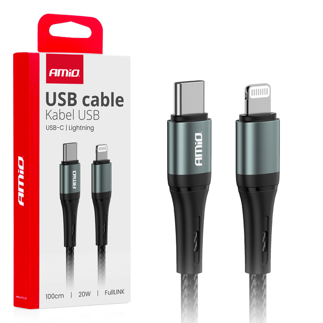 AMiO Autolader + USB-C naar Lightning Kabel Combideal – Voor Snelladen Onderweg - VCTparts.nl