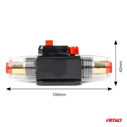 AMiO Automatische Zekering Circuit Breaker 12-48V 100A - Resetbare Zekering voor Auto Motor Stereo en Audio - VCTparts.nl