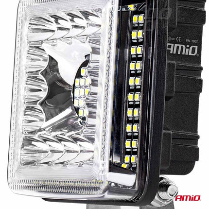 AMiO AWL13 Werklamp Verstraler Spot Vierkant 77LED 9-36v 6000K Wit 2 stuks (set) - VCTparts.nl