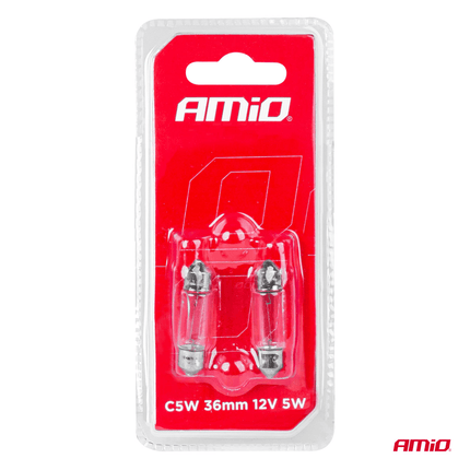 AMiO C5W Wit Halogeen Verlichting 85-8 36mm (set) [Kentekenverlichting - Interieurverlichting] - VCTparts.nl