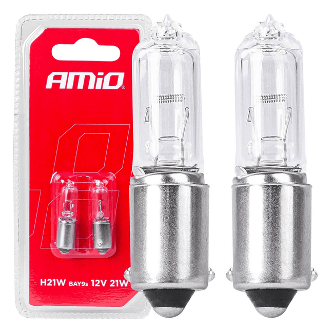 AMiO H21W Wit Halogeen Verlichting 21W BAY9S (set) [Kentekenverlichting - Interieurverlichting] - VCTparts.nl