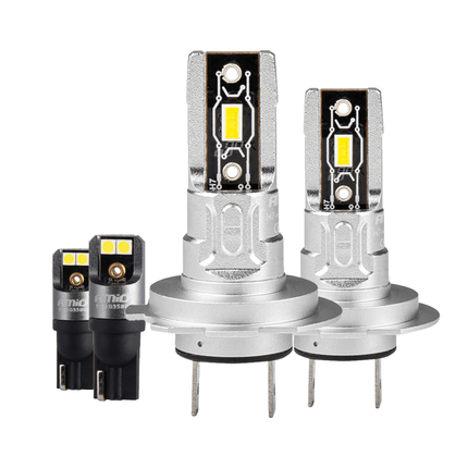 AMiO H7 + T10 Dimlicht & Parkeerlicht LED Mini 6500k Wit (set)  [Witte Koplampen - Witte Parkeerlichten] - VCTparts.nl