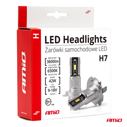 AMiO H7 + T10 Dimlicht & Parkeerlicht LED Mini 6500k Wit (set)  [Witte Koplampen - Witte Parkeerlichten] - VCTparts.nl