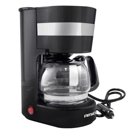 AMIO Coffee Maker Car Coffee Maker mit Kaffeekanne (24 V/250 W) schwarz mit Gegenplug