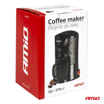 AMiO Koffiezetapparaat Auto Koffiezetter met Mok (12v/170w) Zwart met Contraplug - VCTparts.nl