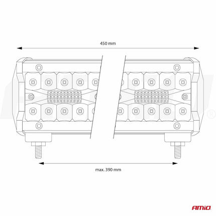 AMiO Krachtige LED Werklamp AWL27 120LED 450x74 360W COMBO 9-36V Verstraler Spot Robuust Offroad - VCTparts.nl