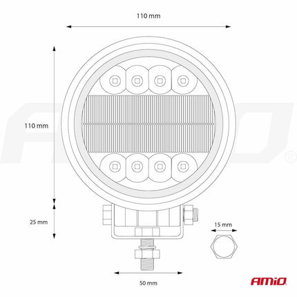 AMiO Krachtige Werklamp AWL14 42 LED COMBO (2 Functies) 9-36V Verstraler Spot Robuust Offroad 2 stuks (set) - VCTparts.nl