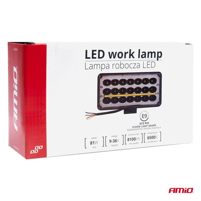 AMIO METIGE ARBEIT LAMPE AWL43 27 LED Flut 9-36V Spitzer Spot Robust Offroad