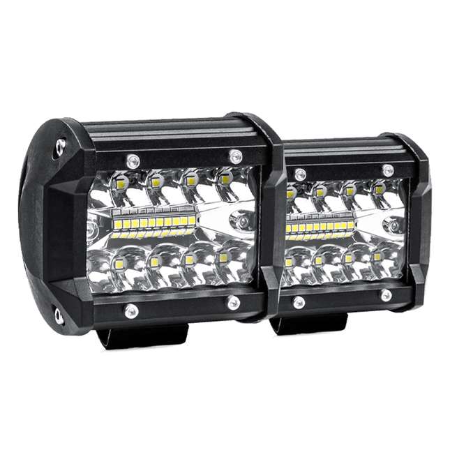 AMiO Krachtige Werklamp Verstraler Spot Rond Diverse Toepassingen (20 LED 9-36v) 6000K Wit 2 stuks (set) - VCTparts.nl