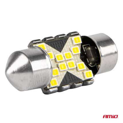 AMIO LED CANBUS LAMPS 12SMD Feston C5W 2016 31mm weiß 12/24V