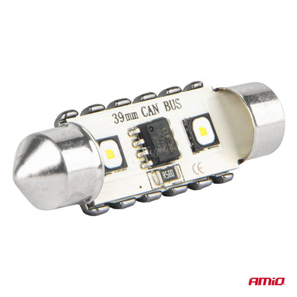 AMIO LED CANBUS LAMPS 12SMD Feston C5W 3838 39mm Weiß 12/24 V