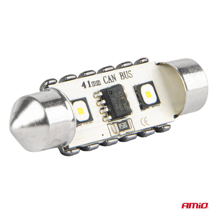 AMIO LED CANBUS LAMPS 12SMD Feston C5W 3838 41 mm weiß 12/24 V