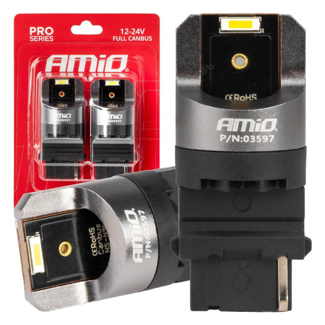 AMIO LED CANBUS PRO Serie 3156 P27W 2x1860SMD White 12/24V Full Canbus