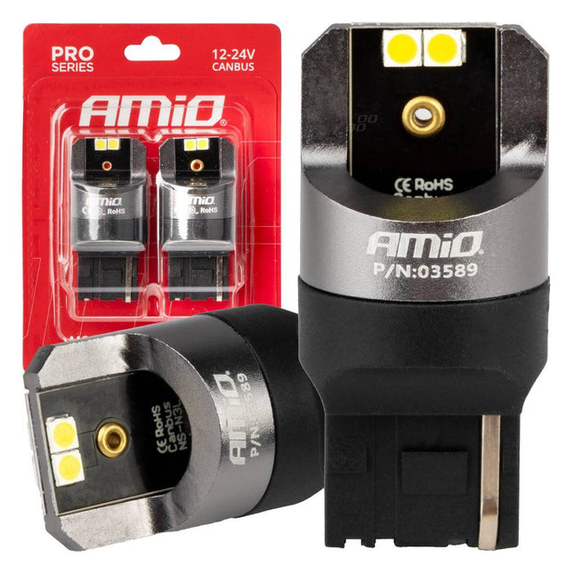 AMIO LED CANBUS PRO Serie 7440 T20 W21W 4x3030 SMD White 12/24V