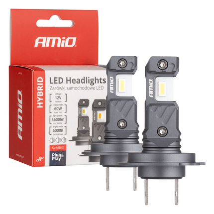 AMiO LED  H7 + T10 Koplampen & Parkeerlichten Hybrid series 6000K Wit - 5600LM Canbus 60W - VCTparts.nl