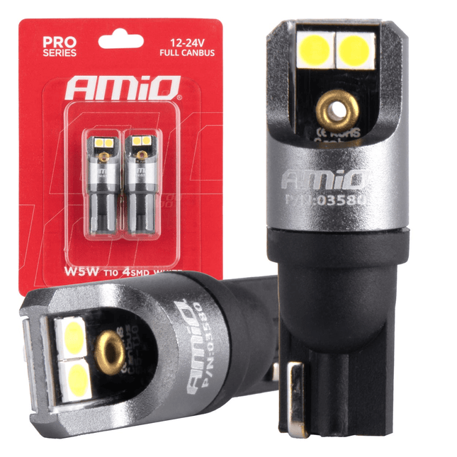 AMiO LED  H7 + T10 Koplampen & Parkeerlichten Hybrid series 6000K Wit - 5600LM Canbus 60W - VCTparts.nl