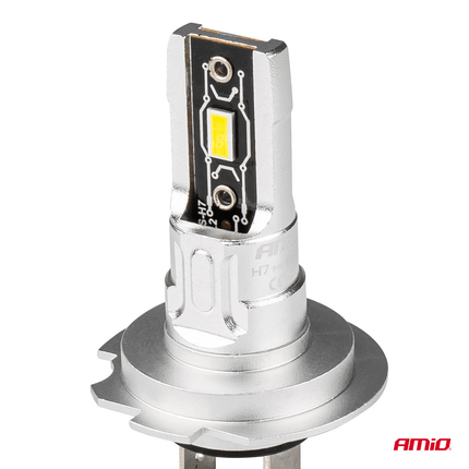 AMiO LED Koplampen Mini + Grootlicht Hybrid series H7 (H18) Wit 6000K - 3500LM + 5600LM Canbus 60W 4 stuks - VCTparts.nl