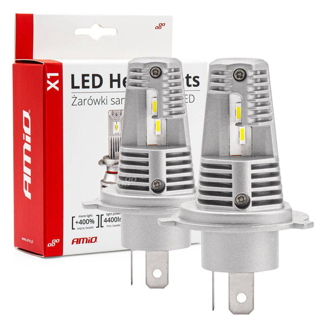 AMIO LED -Scheinwerfer x1 Serie H4/H19 Dimlights White