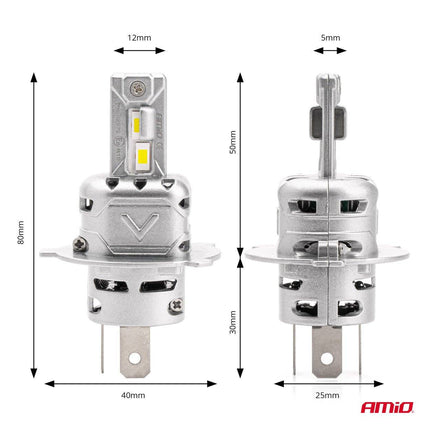 AMIO LED -Scheinwerfer X2 Serie H4/H19 Dimlights White