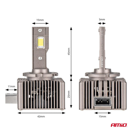 AMIO-LED-Scheinwerfer XD-Serie D1S/D1R-Kraft-LED-Dimlights in klarem Weiß