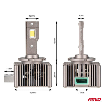 AMIO-LED-Scheinwerfer XD-Serie D3S-Kraft-LED-Dimlights in klarem Weiß