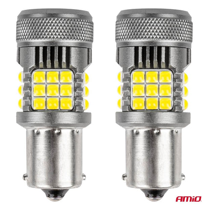 AMIO LED -Lampen Canbus Pro Serie 1156 BA15S P21W R10W R5W 36x3030 SMD Ventilator Weiß 12V/24 V