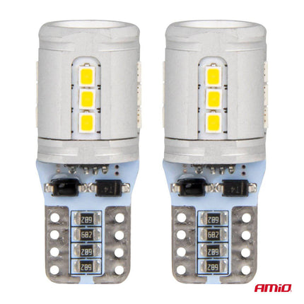 AMIO -LED -Lampen Canbus T10E W5W 15x2016 SMD Weiß 12V/24 V