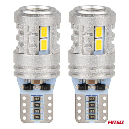 AMIO LED -Lampen Standard T10 W5W 6x3020 + 1x3030 SMD Weiß 12V/24 V