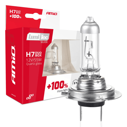 AMiO LumiTec Silver Halogeen Dimlicht +100% H7 12V 55W (set) - VCTparts.nl