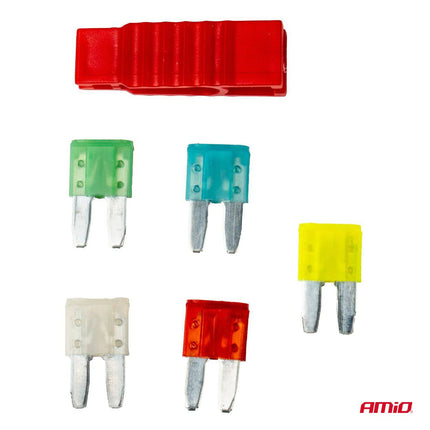 AMiO Micro 2 Auto Zekeringen Blade Fuses Set 10A/15A/20A/25A/30A met Clip - VCTparts.nl