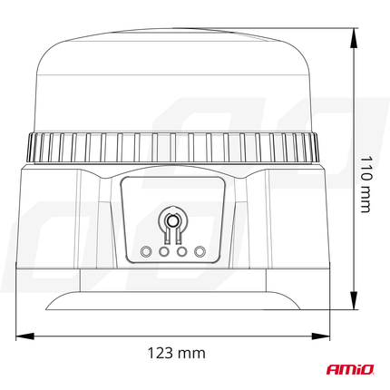 AMiO Oranje LED Batterij Zwaailicht Noodverlichting met Afstandsbediening en Magneet 36LED 12/24V Oplaadbaar - VCTparts.nl