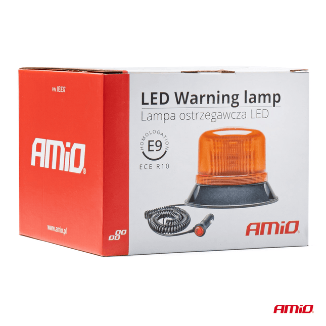 AMiO Oranje LED Zwaailicht Noodverlichting met Magneet 60LED 12/24V - VCTparts.nl