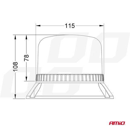 AMiO Oranje LED Zwaailicht Noodverlichting met Magneet 60LED 12/24V - VCTparts.nl