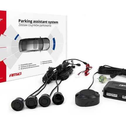 AMiO Parkeersensor Inbouw met 4 Zoemers in Zwart Sensor Buzzer - VCTparts.nl