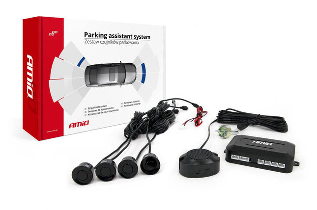 AMiO Parkeersensor Inbouw met 4 Zoemers in Zwart Sensor Buzzer - VCTparts.nl