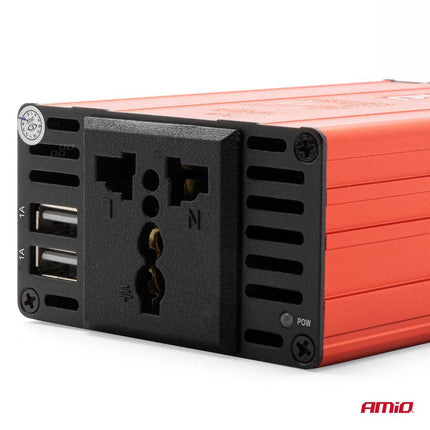 AMiO Power Inverter 24V/230V 300W/600W 2xUSB PI04 - Draagbare Auto Spanningsomvormer - VCTparts.nl