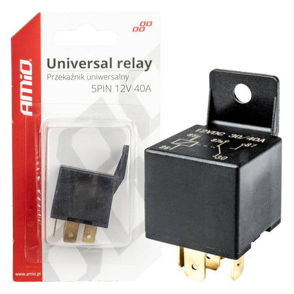 AMIO Relais 12V 5 Pin 40A Relais Universal Electronic Switch