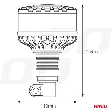 Amio Stroboscope blinkende leichte LED -Warnlampe Schwere W28P 12V 24 V Oranje